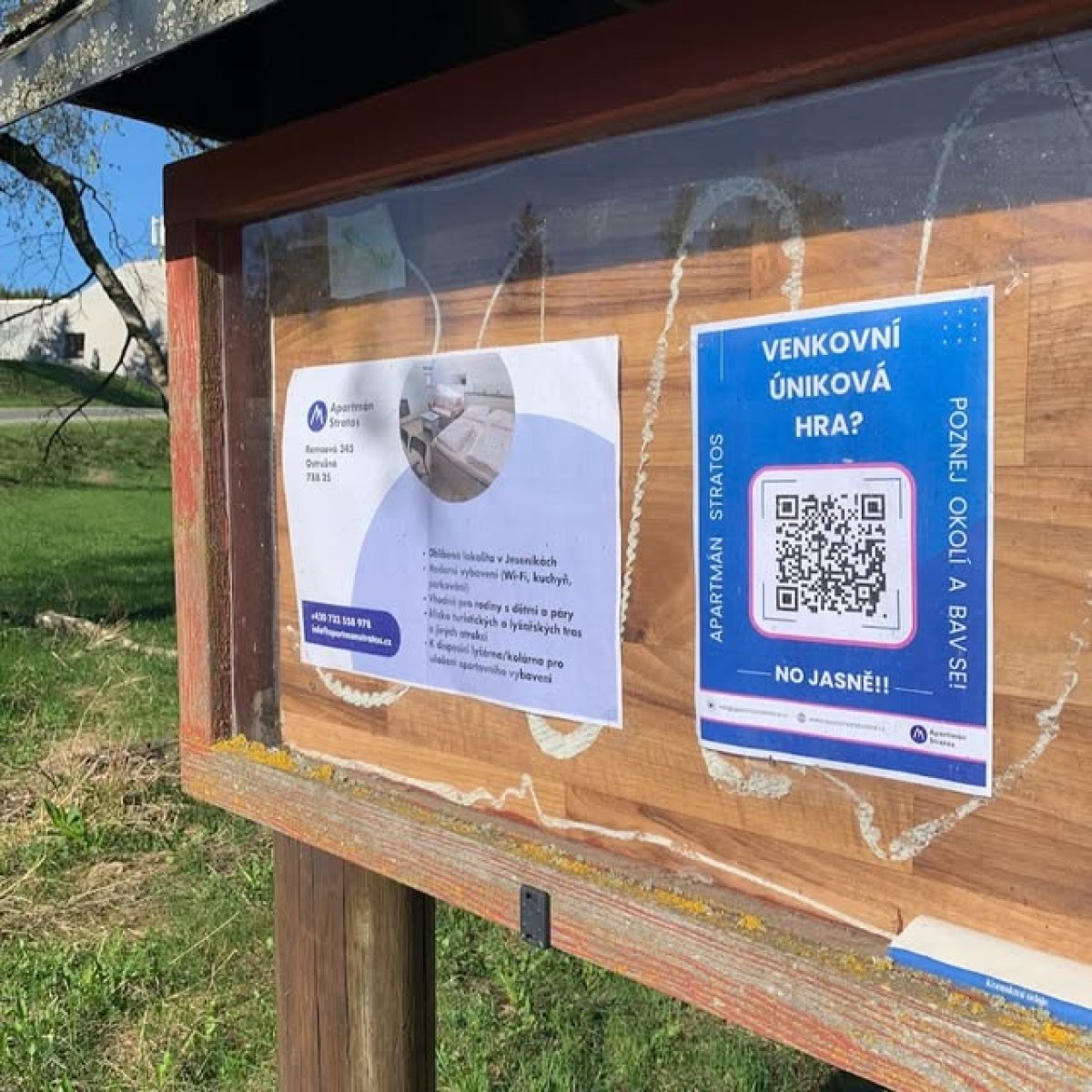 🌸 Jaro v Jeseníkách je tu! 🌳☀️
Vyraz do Apartmánu Stratos a užij si pohodlí, krásné výhledy a novou venkovní únikovku! 🗺️🎯

Stačí naskenovat QR kód na místní nástěnce nebo na našem webu najít odkaz a dobrodružství začíná! 📲🧩

📍 Ramzová 345, Ostružná
📞 +420 723 588 978
#apartmanstratos #jeseniky #jarovprirode #unikovka #dovolena
